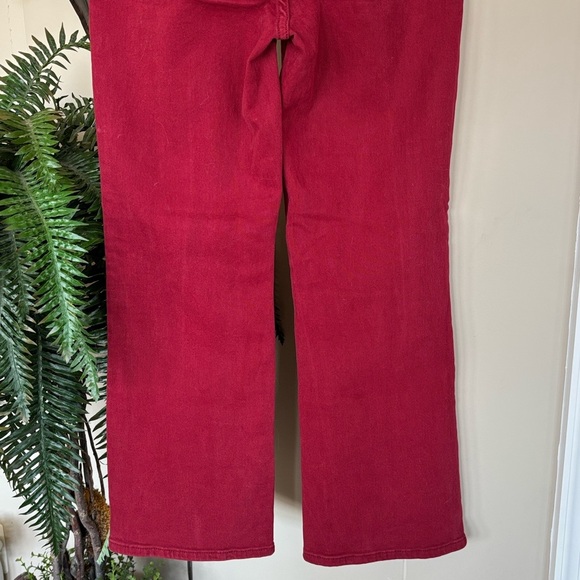 Brand New Risen High Rise Ankle Length Jeans Wine Red Fall Denim Cotton Stretch - Picture 7 of 16